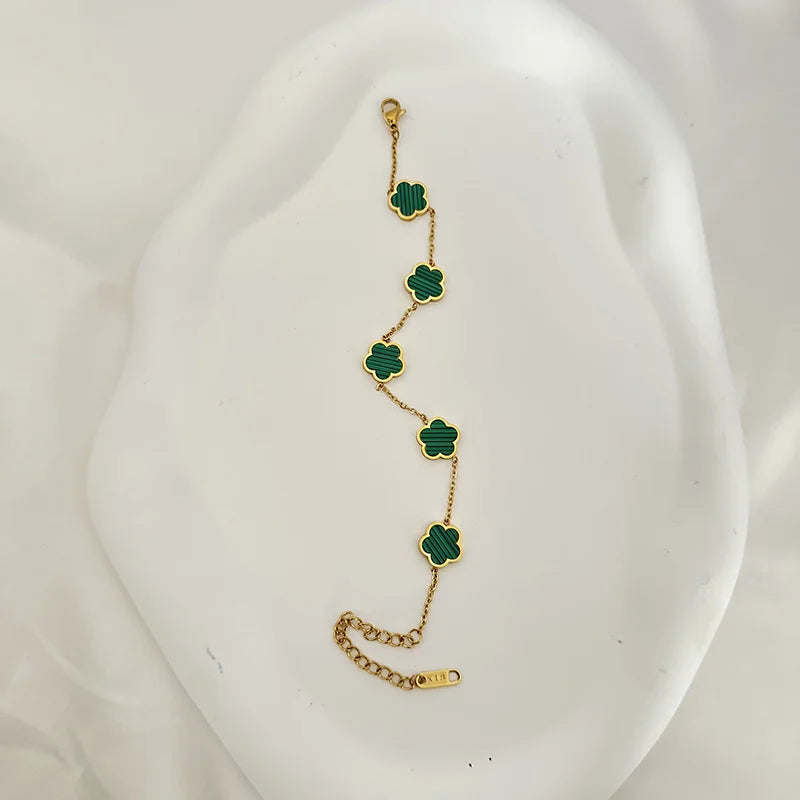 Bracelet Breloque Trèfle Chance Acier Inox | Collection Kpop Tendance Thimala Accessories